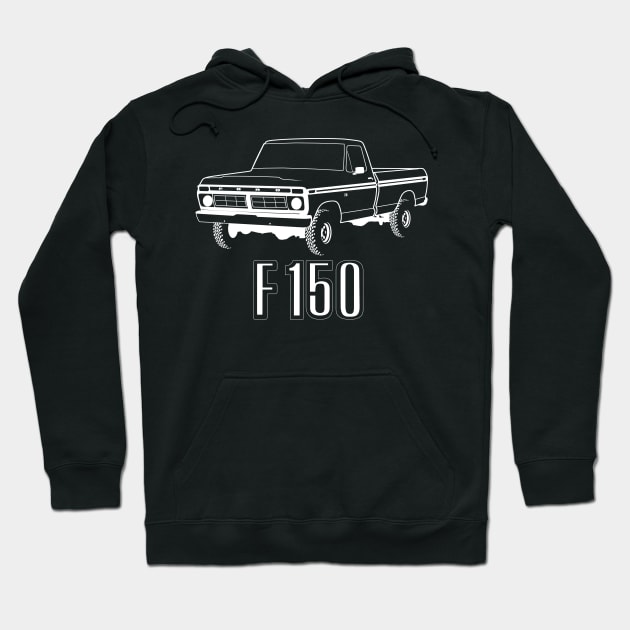 1976 F150 White Print Hoodie by The OBS Apparel